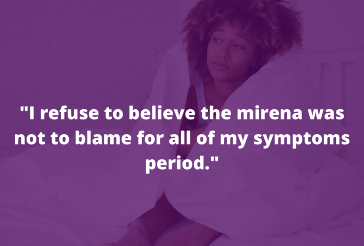 Heather's experience with the Mirena IUD, anxiety, panic attacks, cramping, bloating, cysts, cystic acne